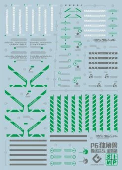 D22 PG Unicorn Gundam (Green) Full Weapon Final Battle Ver. Decal Sheet -Bandai Sales Store 06 60 D22PGUnicornGundam GREEN 3