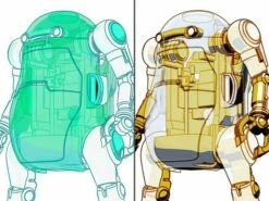 35 Mechatro WeGo Robots Cream Soda & Crystal Gold Model Kit Set