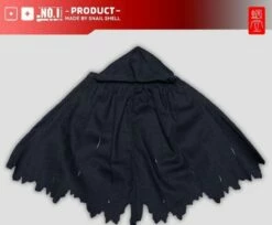 Snail Shell Black Tactical Hooded Cape For 1/10 & 1/12 Mecha Girl